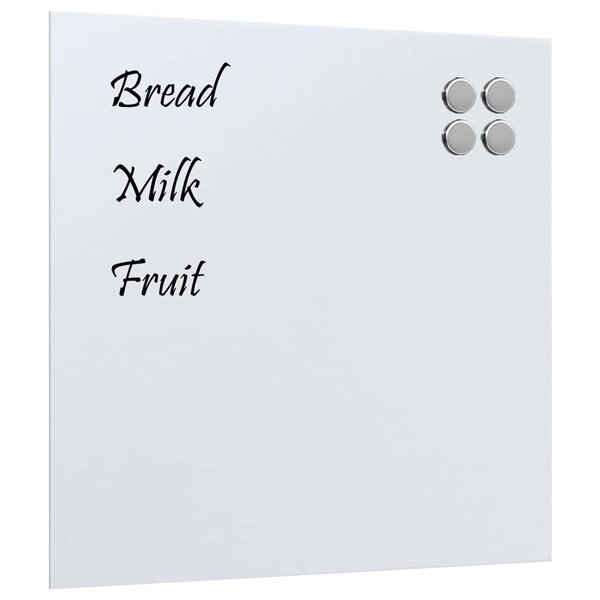 vidaXL Tableau noir magnétique mural blanc 60x60 cm verre trempé
