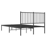 vidaXL Cadre de lit métal avec tête de lit noir 120x190 cm