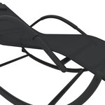 vidaXL Chaises longues à bascule 2 Pièces Noir Acier et textilène