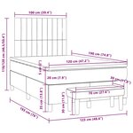 vidaXL Sommier à lattes de lit avec matelas taupe 120x190 cm tissu