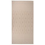 vidaXL Tapis à tissage plat d'extérieur 100x200 cm Rayures brunes
