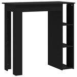 vidaXL Table de bar avec étagère Noir 102x50x103 5cm Bois d'ingénierie