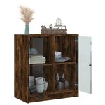vidaXL Armoire latérale avec portes en verre chêne fumé 68x37x75 5 cm
