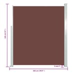 vidaXL Auvent latéral rétractable 160 x 500 cm Marron