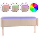 vidaXL Tête de lit à LED Cappuccino 163x16x78/88 cm Similicuir