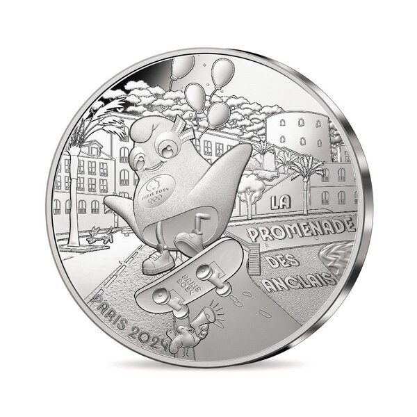 Les Jeux Olympiques de Paris 2024 –  Promenade des Anglais - Monnaie de 10€ Argent