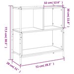 vidaXL Bibliothèque chêne fumé 72x28x77 5 cm bois d'ingénierie