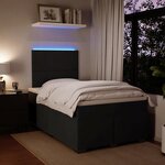 vidaXL Sommier à lattes de lit avec matelas noir 120x190 cm velours