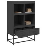 vidaXL Buffet haut noir 68 5x39x111 5 cm acier laminé à froid