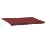 vidaXL Auvent manuel rétractable avec LED bordeaux 600x350 cm