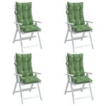 vidaXL Coussins de chaise à dossier haut lot de 4 modèle de feuille