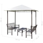 vidaXL Pavillon de jardin avec table et bancs 2 5 x 1 5 x 2 4 m