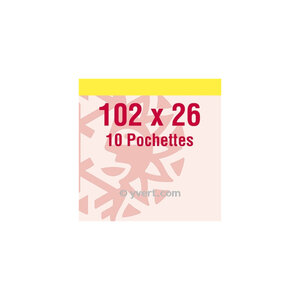 Pochettes simple soudure 102 x 26 mm pour timbre type 40ème anniversaire. Fond - Transparent