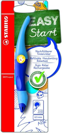 Roller Ergonomique EASYoriginal 0,5 mm bleu Gaucher + 1 recharge STABILO