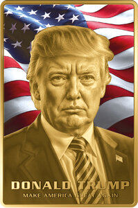 Pièce de monnaie en Or 10000 Francs g 3.11 (1/10 oz) Millésime DONALD TRUMP 1/10 (PRÉCOMMANDE)