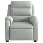 vidaXL Fauteuil de massage inclinable gris clair velours
