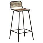 vidaXL Chaises de bar lot de 4 bois de récupération solide