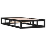 vidaXL Cadre de lit Noir 100x200 cm Bois massif