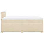 vidaXL Sommier à lattes de lit avec matelas crème 120x190 cm tissu