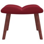 vidaXL Chaise de relaxation avec repose-pied Rouge bordeaux Velours