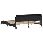 vidaXL Cadre de lit avec tête de lit Noir 180x200 cm Similicuir