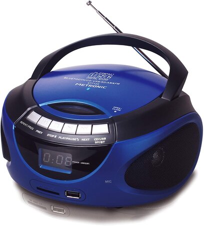 Mini Chaine Hifi Radio Lecteur Cd Mp3 Usb Sd Mmc Bluetooth Noir Bleu - La  Poste