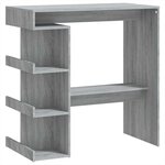 vidaXL Table de bar et étagère de rangement Sonoma gris 100x50x101 5cm
