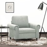 vidaXL Fauteuil Gris clair 60 cm Velours