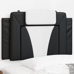 vidaXL Coussin de tête de lit noir et blanc 90 cm similicuir