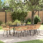 vidaXL Set de Dînette de Jardin 9 Pièces Rattan Poly Brown