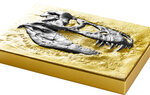 Monnaie en argent 5000 francs g 31.1 (1 oz) ag - 450.95 (14.5 oz) cu millésime 2023 tyrannosaurus rex fossil