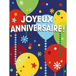 Grande carte anniversaire ballons multicolores - draeger paris
