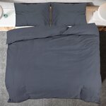 vidaXL Ensemble de housse de couette Anthracite 260x220 cm Coton