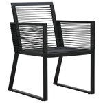 vidaXL Ensemble à manger d'extérieur 3 Pièces Rotin PVC Noir