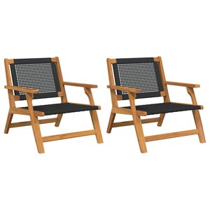 vidaXL Mobilier de jardin 2 Pièces Noir 67 x 78 x 73cm