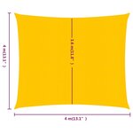 vidaXL Voile d'ombrage 160 g/m² carré jaune 4x4 m PEHD