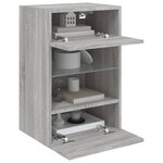 vidaXL Meuble TV mural avec lumières LED sonoma gris 40x30x60 5 cm