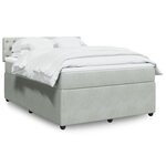 vidaXL Sommier à lattes de lit et matelas Gris clair 140x190cm Velours