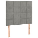 vidaXL Sommier à lattes de lit et matelas Gris clair 90x190 cm Velours