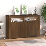 vidaXL Buffet avec lumières LED chêne marron 115 5x30x75 cm