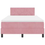 Lit à ressort vidaXL avec matelas rose petit double velours