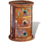 vidaXL Armoire avec 3 tiroirs Bois de récupération massif