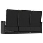 vidaXL Banc de jardin inclinable et coussins noir 173cm résine tressée