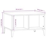 vidaXL Table basse Sonoma gris 60x50x36 5 cm Bois d'ingénierie