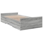 vidaXL Cadre de lit et tiroirs sonoma gris 75x190cm bois d'ingénierie