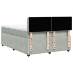 vidaXL Sommier à lattes de lit et matelas Gris clair 140x190cm Velours