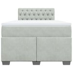 vidaXL Sommier à lattes de lit et matelas Gris clair 120x200cm Velours