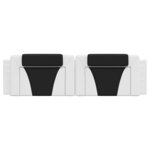 vidaXL Coussin de tête de lit blanc et noir 180 cm similicuir