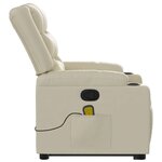 vidaXL Fauteuil inclinable de massage Crème Similicuir