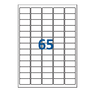 Lot de 500 Planches étiquettes autocollantes blanches sur feuille A4 : 21 2 x 33 8 mm (65 étiquettes)